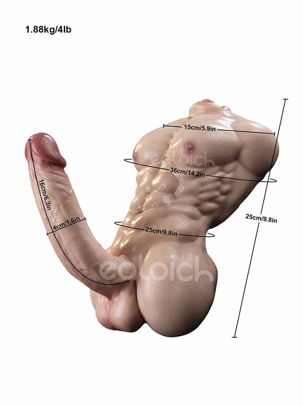 Rook 6.2" x 1.57" 4LB Small Silicone Torso Dildo with Realistic Blowjob Tunnel
